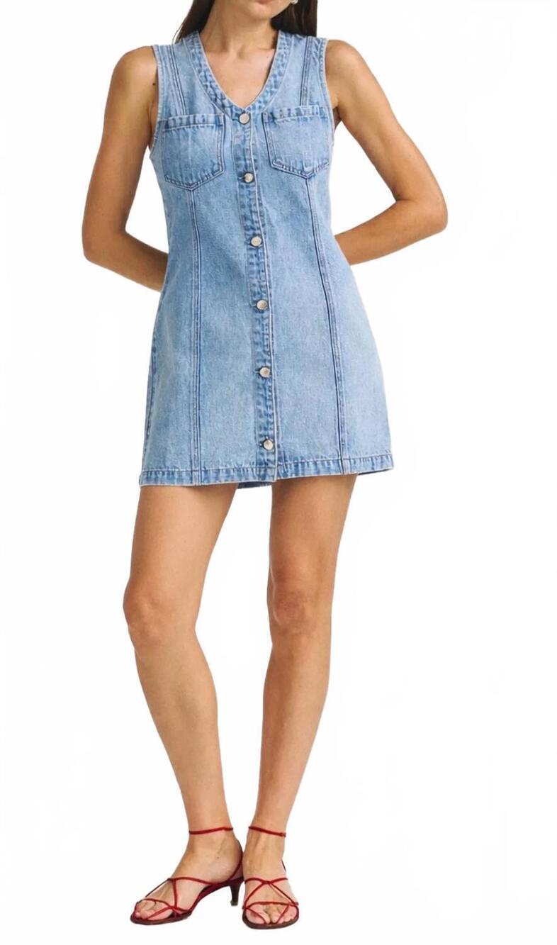 NEW PISTOLA carmel denim mini dress in serendipity